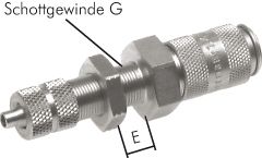 Snelkoppeling (DN2,7) 4,3/3 mm slang, BZA, schotdoorvoer, RVS303