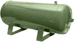 Persluchtketel 10 liter, 11 bar, Resedagroen (RAL 6011) gelakt staal
