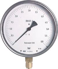 Precisie manometer onderaansluiting &Oslash;160, -1200 tot 0 mbar, G1/2"