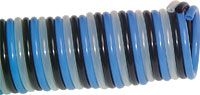 PU 3-Voudige Spiraalslang 8 x 6, blauw/zwart/naturel, 5 mtr. werklengte, 10 bar, Radiale uiteinden