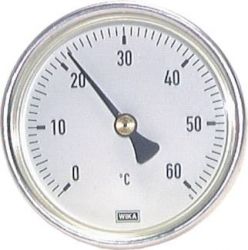 Bimetalen thermometer, hori- zontaal D63/0 - 200 °C/40 mm