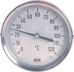 Bimetalen thermometer, hori- zontaal D100/0 - 300 °C/200 mm
