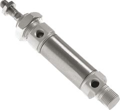 ISO 6432 Mini cilinder, zuiger &Oslash; 20 mm, slag 25 mm, zeskante stang