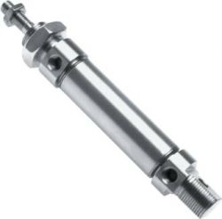 RVS ISO 6432 Mini cilinder, zuiger &Oslash; 16 mm, slag 10 mm, dubbelwerkend